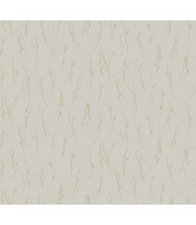 MD7191 - Grey and Gold Sprigs Wallpaper- Modern Metals 2