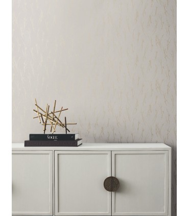 MD7191 - Grey and Gold Sprigs Wallpaper- Modern Metals 2
