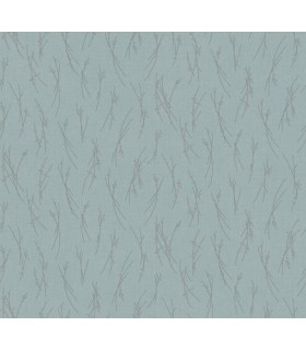 MD7193 - Blue and Silver Sprigs Wallpaper- Modern Metals 2