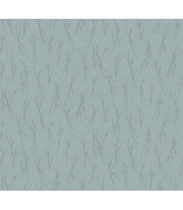MD7193 - Blue and Silver Sprigs Wallpaper- Modern Metals 2