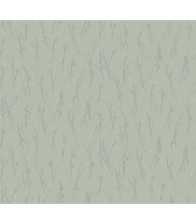 MD7194 - Green and Silver Sprigs Wallpaper- Modern Metals 2