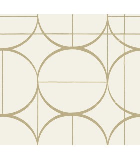 MD7202 - Cream and Gold Sun Circles Wallpaper- Modern Metals 2