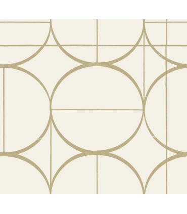 MD7202 - Cream and Gold Sun Circles Wallpaper- Modern Metals 2