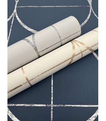 MD7202 - Cream and Gold Sun Circles Wallpaper- Modern Metals 2