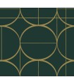 MD7203 - Emerald and Gold Sun Circles Wallpaper- Modern Metals 2