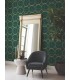 MD7203 - Emerald and Gold Sun Circles Wallpaper- Modern Metals 2