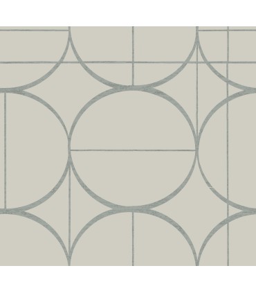 MD7201 - Taupe and Silver Sun Circles Wallpaper- Modern Metals 2