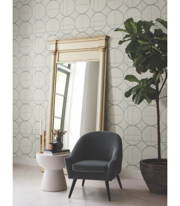 MD7201 - Taupe and Silver Sun Circles Wallpaper- Modern Metals 2