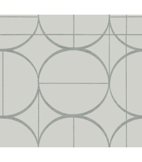 MD7205 - Fog and Silver Sun Circles Wallpaper- Modern Metals 2