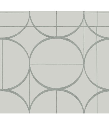 MD7205 - Fog and Silver Sun Circles Wallpaper- Modern Metals 2