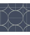 MD7204 - Blue and Silver Sun Circles Wallpaper- Modern Metals 2