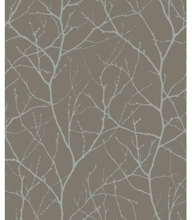 MD7121 - Mocha and Silver Trees Silhouette Wallpaper- Modern Metals 2