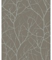 MD7121 - Mocha and Silver Trees Silhouette Wallpaper- Modern Metals 2