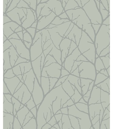 MD7124 - Green and Silver Trees Silhouette Wallpaper- Modern Metals 2