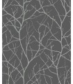 MD7125 - Charcoal and Silver Trees Silhouette Wallpaper- Modern Metals 2