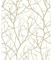MD7126 - White and Gold Trees Silhouette Wallpaper- Modern Metals 2