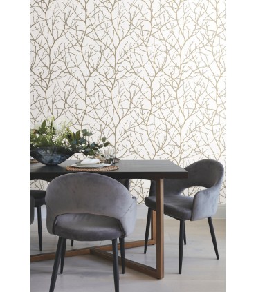 MD7126 - White and Gold Trees Silhouette Wallpaper- Modern MD7126 - White and Gold Trees Silhouette Wallpaper- Modern