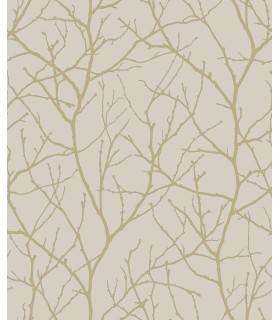 MD7122 - Beige and Gold Trees Silhouette Wallpaper- Modern Metals 2