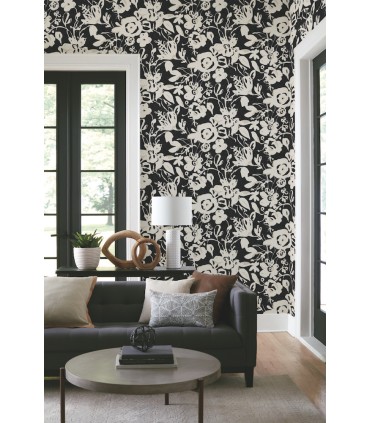 BL1733 - Brushstroke Floral Wallpaper-Blooms 2 by York