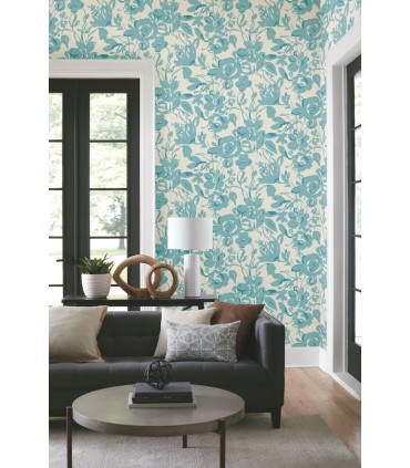 BL1736 - Brushstroke Floral Wallpaper-Blooms 2 by York
