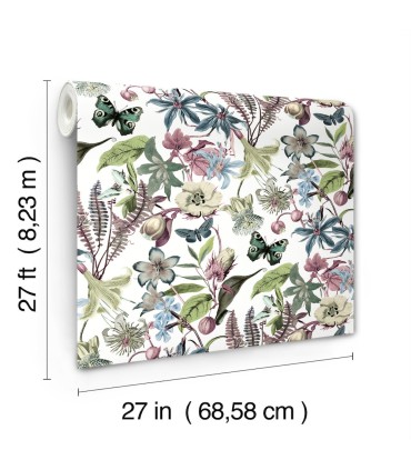 BL1721 - Butterfly House Wallpaper-Blooms 2 by York