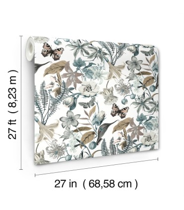 BL1722 - Butterfly House Wallpaper-Blooms 2 by York