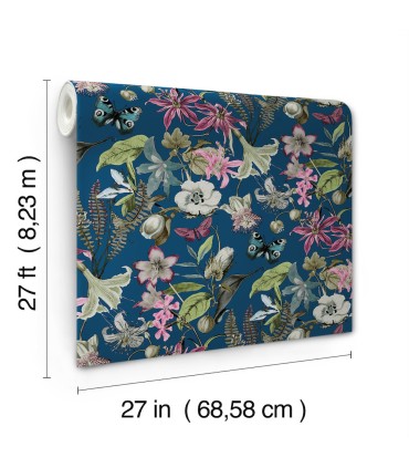 BL1723 - Butterfly House Wallpaper-Blooms 2 by York