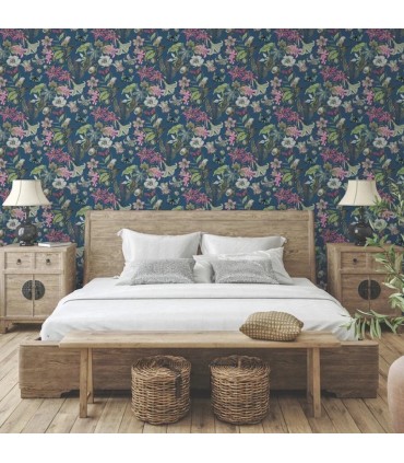 BL1723 - Butterfly House Wallpaper-Blooms 2 by York