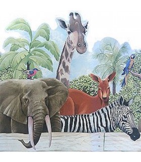 40846810 - Jungle Animal Die Cut Border