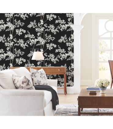 BL1804 - Lunaria Silhouette Wallpaper-Blooms 2 by York
