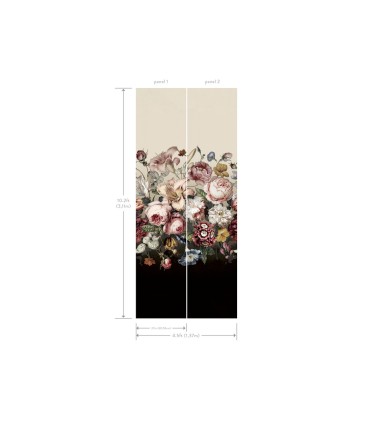 BL1821M - Rachel Rose Wallpaper Mural-Blooms 2 by York