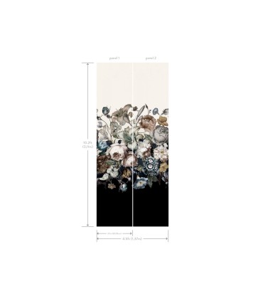 BL1822M - Rachel Rose Wallpaper Mural-Blooms 2 by York