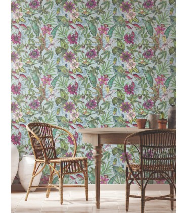 BL1701 - Rainforest Wallpaper-Blooms 2 by York