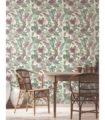 BL1702 - Rainforest Wallpaper-Blooms 2 by York