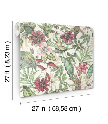 BL1702 - Rainforest Wallpaper-Blooms 2 by York