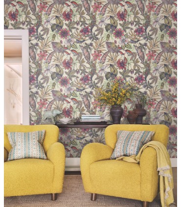 BL1704 - Rainforest Wallpaper-Blooms 2 by York