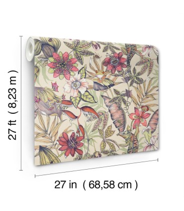 BL1704 - Rainforest Wallpaper-Blooms 2 by York