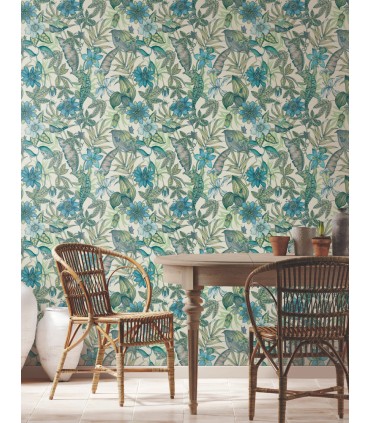 BL1705 - Rainforest Wallpaper-Blooms 2 by York