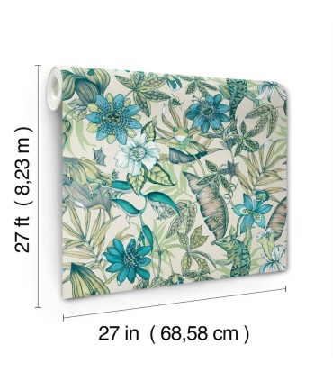 BL1705 - Rainforest Wallpaper-Blooms 2 by York