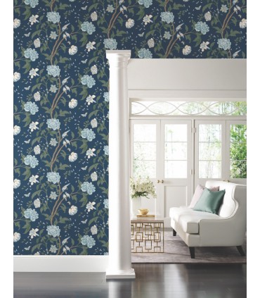BL1782 - Teahouse Floral Wallpaper-Blooms 2 by York