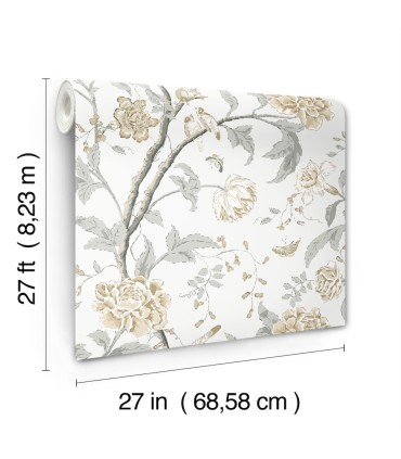 BL1783 - Teahouse Floral Wallpaper-Blooms 2 by York