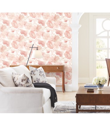 BL1772 - Watercolor Bouquet Wallpaper-Blooms 2 by York