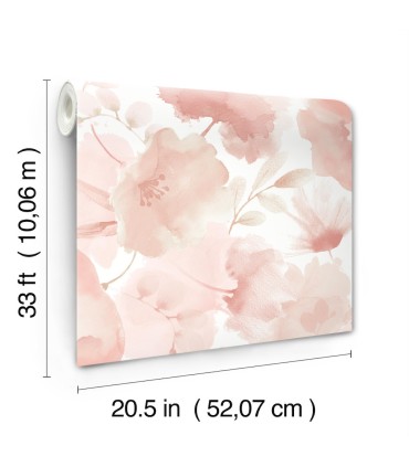 BL1772 - Watercolor Bouquet Wallpaper-Blooms 2 by York