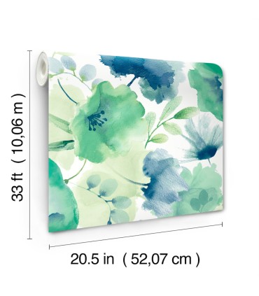 BL1774 - Watercolor Bouquet Wallpaper-Blooms 2 by York