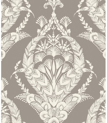 4120-26816 - Arlie Grey Botanical Damask Wallpaper-Middleton by A Street