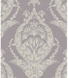 4120-26820 - Arlie Lavender Botanical Damask Wallpaper-Middleton by A Street