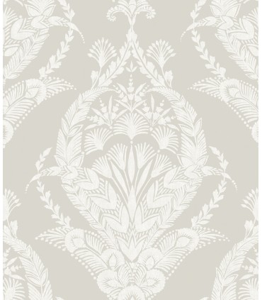 4120-26818 - Arlie Light Grey Botanical Damask Wallpaper-Middleton by A Street
