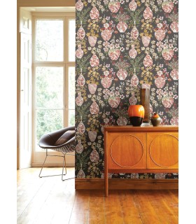 4120-72002 - Harper Brown Floral Vase Wallpaper-Middleton by A Street