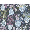 4120-72004 - Harper Charcoal Floral Vase Wallpaper-Middleton by A Street