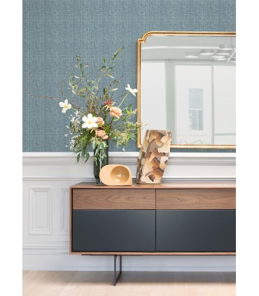 4120-26840 - Kantera Blue Fabric Texture Wallpaper-Middleton by A Street